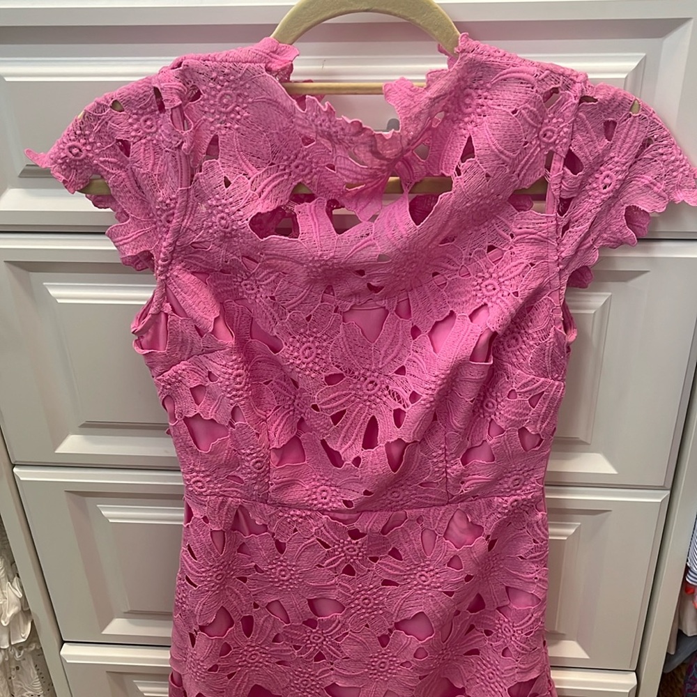 JOA lace pink dress